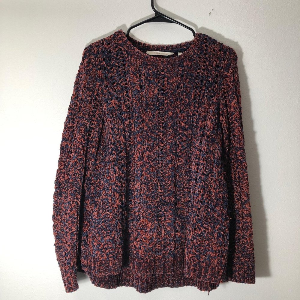 Soft surroundings chunky knit sweater purple, blue